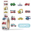 500 Folhas/Rolo Adesivos em Rolo para Caminhão Veículo Adesivos de Transporte Desenho Animado Adesivos para Caderno Telefone DIY