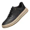 Transfronterizo 2025 Nuevos Zapatos de Hombre de Gama Alta Zapatos Casuales de Piel de Vaca Cuero Genuino para Hombre Zapatillas Versátiles Zapatos de Suela Gruesa de Moda para Hombre 45