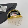 Bolso de Caja Personalizado Transfronterizo para Mujer 2025 Nuevo Bolso de Mano para Cena de Comercio Exterior Bolso de Mano tipo Abanico Bolso Cruzado con Cadena al Hombro