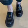 Mocasines de Cuero de Vaca con Suela Gruesa de Camelia para Mujer 2025 Nuevo Estilo Piel Genuina Retro sin Cordones Zapatos de Cuero Estilo Británico