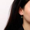 Personalidad Plata S925 Plata Esterlina Chapado en Oro Jaspe Natural Aretes Retro Casual Cuentas de Bola Aretes de Moda para Mujer