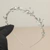 Diadema vintage de hoja de metal con diamantes, diadema de hoja de aleación Mori, peinado recogido, accesorios para el cabello, Corona para el cabello de Princesa