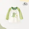 Camiseta de Manga Larga para Bebé Ropa de Primavera y Otoño Ropa Interior Infantil Algodón Puro Capa Base para Bebé Pijama de Niña Body de una Pieza para Niño