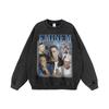 Sudadera con capucha de cuello redondo casual de lavado pesado de moda nacional hip-hop oversize estilo retro europeo y americano para hombre