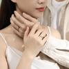 Anillo de Pareja Amor de Verano para Hombres y Mujeres Un Par de Anillos de Apertura de Hoja Simple de Diseño Nicho Mori