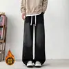 Jeans retro japonês estilo Hong Kong para homens, perna reta solta, calça dad larga e fluida, calça longa trendy de alta qualidade