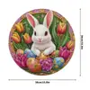 Mantel de Encaje de Lino para Producto Nuevo de Primavera y Verano, Mantel de Conejo de Pascua, Impresión Plana