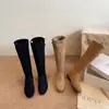 Botas vaqueras occidentales de diseño plisado retro 2026 Nuevo estilo que aumenta la altura, de caña alta, versátiles, con tacón apilado, botas de moda que estilizan