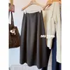 Saia de Lã de Qualidade Original com um Design que Valoriza o Corpo, Abraçando os Quadris! Elegante Saia Tulipa de Cashmere de Comprimento Médio Emagrecedora para Mulheres