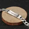Atacado de fábrica joias de prata de lei 925 prata tailandesa retrô mantra de seis caracteres caractere de Buda fecho de pulseira Vajra de diamante corrente de prata