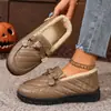 Zapatos de Invierno Nuevos para Mujer, Venta Cruzada por Dropshipping, Forrados de Felpa, Estilo Mamá, Cálidos y Cómodos, Slip-On, Tallas Grandes, Botas Antideslizantes