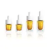 Botella de vidrio para aceites esenciales de fondo grueso 5 ml 10 ml botella cuentagotas de vidrio con anillo central galvanizado, botella dispensadora de aceites esenciales marrón