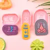Molde para Galletas Serie Yoga Figura de Yoga Sentado Zen Simulado Taza Termo de Dibujos Animados 3D Galletas Impresas DIY