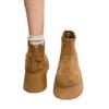 Botas de Nieve con Suela Gruesa para Mujer 2026 Invierno Nuevo Estilo Europeo que Aumentan la Altura 7cm Plataforma de Felpa Retro Botines Cortos