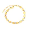 Pulsera de Moda Diseño de Moda Estilo Ins Europeo y Americano Metal 18K Cuadrada Incrustada con Diamantes Joyería de Acero Inoxidable de Gama Alta Nicho para Mujeres