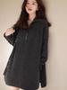 Suéter de lã pura estilo coreano feminino gola alta meio zíper cor sólida solto casual simples comprimento médio suéter base