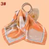 Bufanda Cuadrada para Mujer de Estilo Nuevo, 70 cm, Elegante, Estampado Floral Retro, Bufanda de Seda, Satén, Gasa, Fuente de Fábrica Mayorista