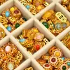 Retenção de Cor Alta Método Antigo Areia Dourada Diamante Incrustado em Ouro Contas Espaçadoras com Contas Pingente Solto DIY Manual Pulseira Pingente de Franja Acessórios