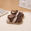 Sandálias Fechadas para Meninas Estilo Doce de Princesa Solado Macio Calçados para Bebês e Crianças Pequenas 0-3 Anos Sapatos de Bebê Sandálias Modernas Ultraleves
