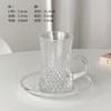 Juego de Taza de Café Turco Taza de Agua de Vidrio para el Hogar Taza de Té de Alta Gama Estilo Europeo Taza para Jugos Fríos con Taza