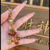 Ano do Dragão Ouro Fa Sha Antigo Amuleto de Boa Sorte Chaveiro Pingente Saco Deus da Riqueza Ping An Estilo Chinês Novo