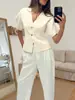 Top de Punto Transfronterizo Europeo y Americano Cárdigan Elegante Otoño 2024 Nuevo Top de Botones con Cuello en V Chaleco para Mujer
