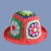 Gorro de punto hecho a mano con flor hueca vintage japonesa para mujer, otoño e invierno, dulce, combina con todo, de lana, para cara pequeña, tendencia