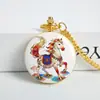 Reloj de Bolsillo de Caballo Pintado Color Oro, Reloj de Bolsillo Clásico Nostálgico con Patrón, Se Puede Imprimir para Regalo, Reloj de Cuarzo para Hombres y Mujeres, Venta al por Mayor de Fábrica