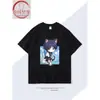 Merchandise do Jogo Genshin Impact Scaramouche Wanderer Camiseta de Manga Curta Gola Redonda Verão Adolescente Estudante Algodão Roupas Largas