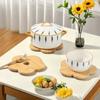 Tapete Isolante Térmico de Bambu Natural Doméstico Anti-queimadura Espessado Tapete de Mesa de Jantar Tapete para Panela de Areia Porta-copos Tapete para Vegetais Fácil de Limpar Tapete Resistente ao Calor