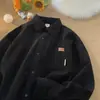 Camisa de Veludo Cotelê Masculina Primavera & Outono Estilo Japonês Retro Jaqueta de Veludo Cotelê Design de Alto Padrão Nicho Vintage Top