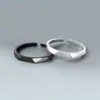 Anillo de Pareja Cepillado Nalan S925 Plata de Ley Estilo K Simple Multifacético Abierto para Hombre y Mujer Anillo Elegante J9244
