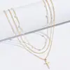 Collar de Abalorios Irregulares de Anillo Cruzado Europeo y Americano Multicapa Estilo Ins Personalidad Creativa Gargantilla Exagerada en Capas
