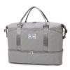 Bolsa de Viagem Grande Capacidade para Mulheres Viagens de Curta Distância Bolsa de Bagagem Conveniente Bolsa de Armazenamento Separada para Seco e Molhado Bolsa de Mão para Esportes e Fitness