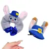 Lindo Conejo Policía Peluche Goma para el Cabello para Mujeres, Accesorio Versátil de Dibujos Animados para el Cabello, Pinza Lateral, Dulce Diadema de Cosplay, Accesorio para Fotos