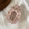 Pinza para el pelo básica versátil estilo coreano con estampado floral a cuadros, lazo y lunares, pinza de pico de pato ovalada grande para mujer