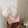 2026 Nuevo Bolso Rosa de Hombro Estilo Coreano para Mujer, Bolso Cruzado de Moda y Versátil para el Día a Día, Bolso Sencillo y Elegante Estilo Biker para Debajo del Brazo
