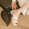 Sandalias Retro de Tacón Grueso para Mujer, Novedad Verano 2026 Francesas de Punta Cuadrada Nicho Casual Abiertas Slip-Ons