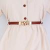 Cinto preto feminino vestido decorativo acessórios de verão cinco correntes puxar cinto fino branco ajustável elegante