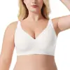 Sutiã sem aro transfronteiriço liso de tamanho grande sem costura com suporte macio de gelatina, anti-queda, confortável, respirável