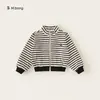 Roupa Infantil Bangxuan Camisa Listrada com Zíper para Meninos Gola Alta Moda Top para Meninas Jaqueta Infantil Nova Primavera/Outono 2026