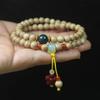 Pulsera de madera con fragancia a leche de 6 mm de doble capa, cuentas de flor de cinabrio, bosque, cuentas de rosario para jugar Wen, joyería al por mayor