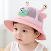 Chapéus Infantis para Primavera e Verão, Respiráveis de Tela, Fofos, de Aba Larga, Estilo Pescador para Meninos e Meninas, Proteção Solar, Chapéus Bucket de Desenho Animado para Passeios