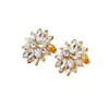 Pendientes de copo de nieve y girasol con incrustaciones de diamantes para mujer, pendientes de boda exquisitos, transfronterizos europeos y americanos de eBay