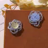 Brincos de Flor Oca com Contas de Cristal Chamativas Dopamina Fresca, Tarrachas, Presilhas de Cabelo, Broches, Acessórios de Flor para Sapatos DIY de Verão