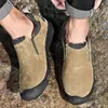 Zapatos Deportivos de Senderismo Bajos para Hombre, Mocasines sin Cordones, Zapatos Casuales de Cuero para Trabajo de Gran Tamaño Transfronterizos