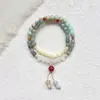 Pulsera de Doble Capa de Nuevo Estilo Chino Más Vendida, Fresca y Artística, Pulseras Sencillas de Amistad y Pareja para Hombres y Mujeres
