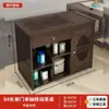 Mesa de Té Móvil, Mesa de Té Pequeña para Balcón, Uso en Casa, Sala de Estar, Carrito de Té con Ruedas, Mesa de Té Kung Fu, Gabinete de Té, Juego de Té con Calentador de Agua Integrado