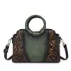 Moda de Rua Retrô Artística Casual Diário Roupa Compras Embossado Requintado Floral Bolsa de Mão Transversal Bolsa Feminina Transfronteiriça