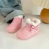 Botas de nieve para bebé botines cortos de felpa para bebé niños y niñas estilo otoño e invierno 0-1 un año 2-3 suela suave niño pequeño para caminar zapatos de algodón